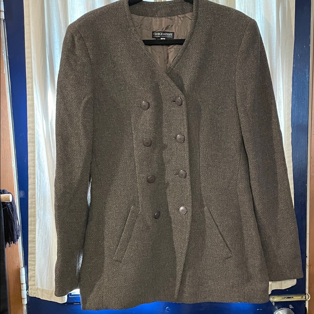 Giorgio Armani Brown Double-Breasted Blazer
